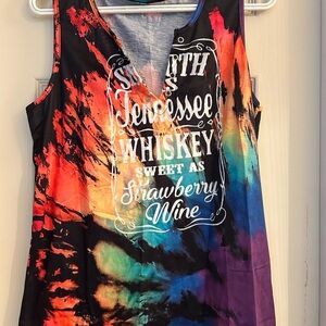 Fiery Orange and Red Graphic Tank Top